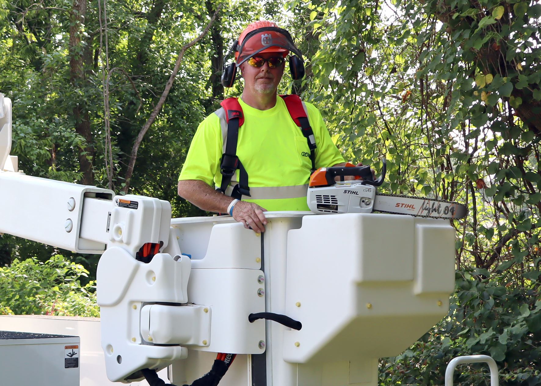 Bryan Reeves in Bucket Truck