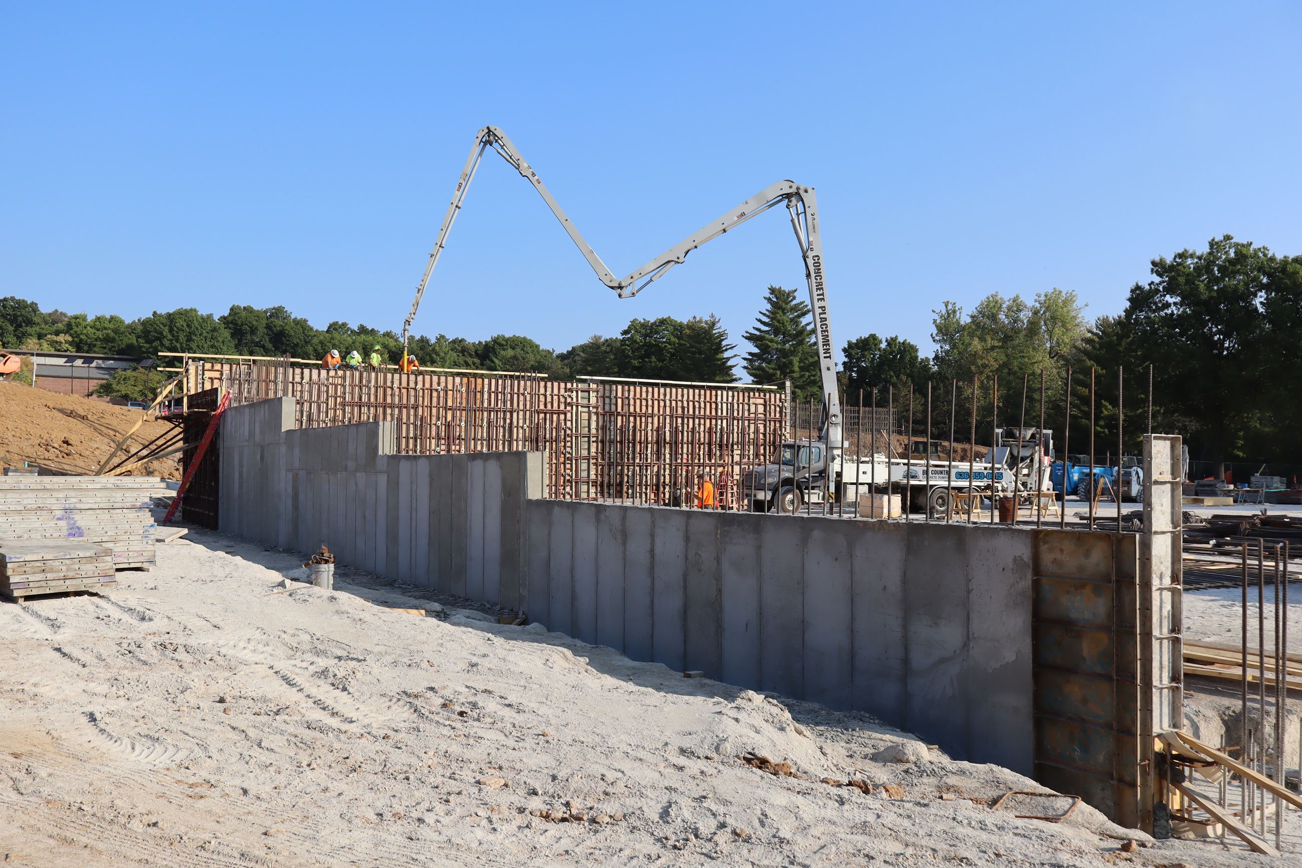 Construction crews working